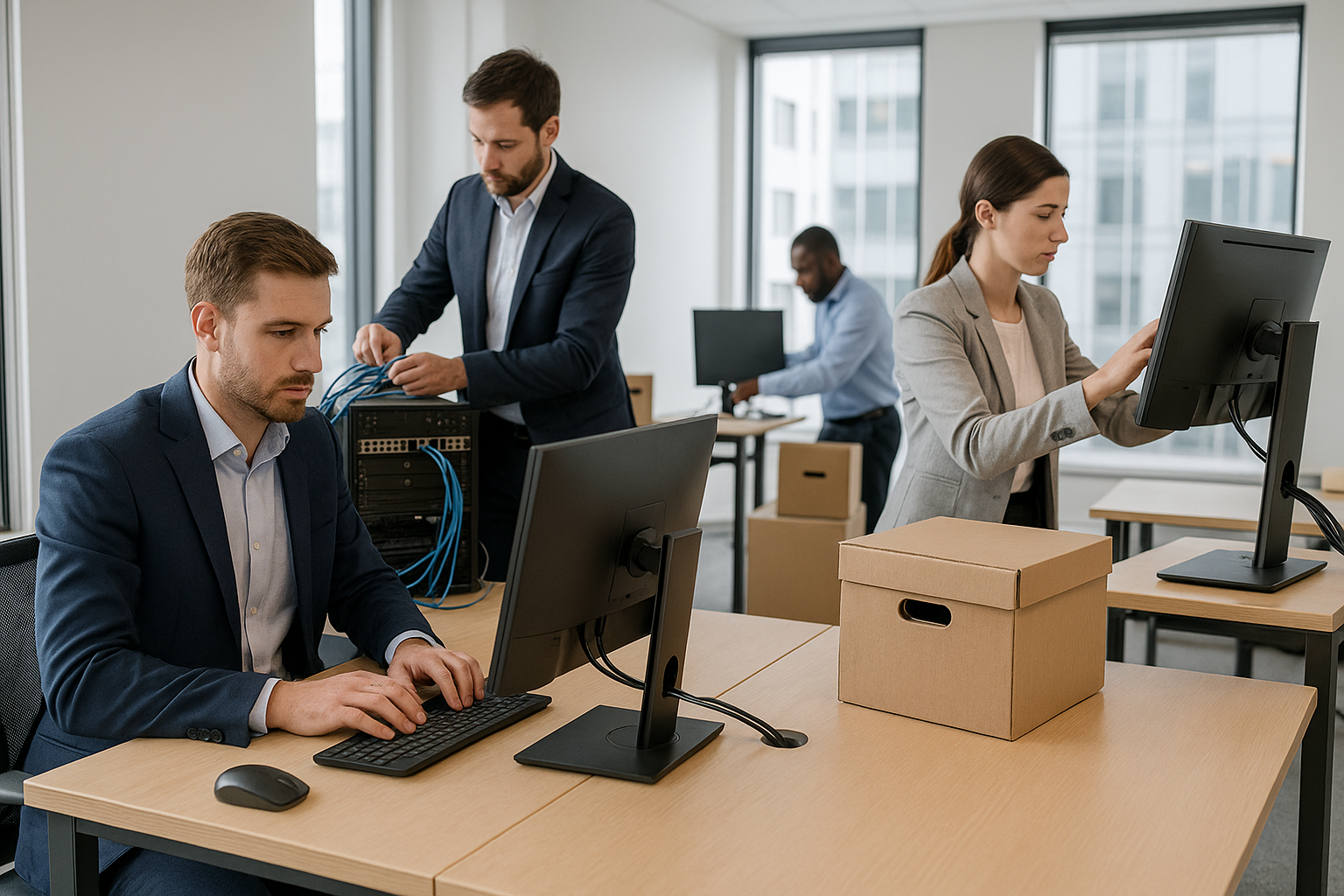 A modern new office in Dubai with a perfectly set up IT infrastructure