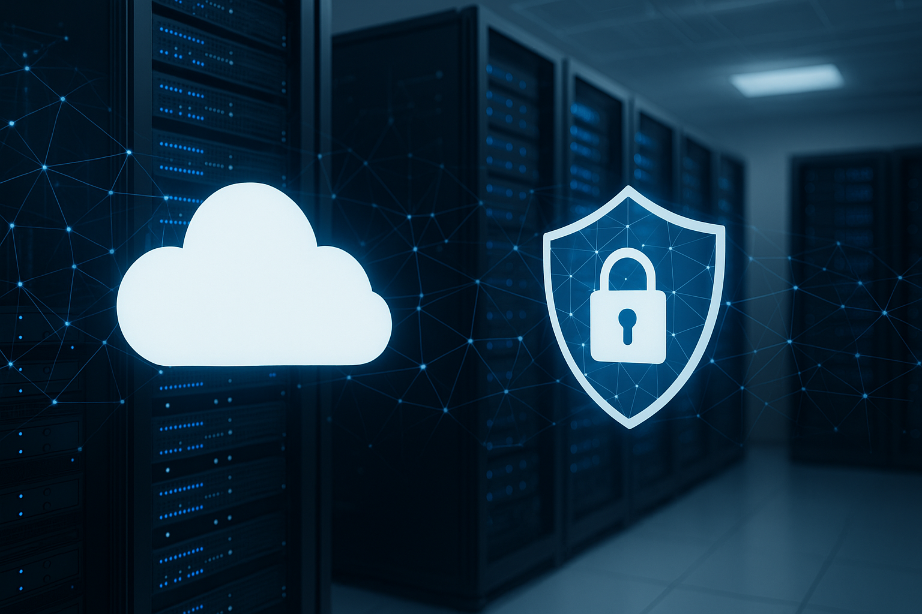 Abstract digital shield protecting data, representing Acronis Cyber Protection